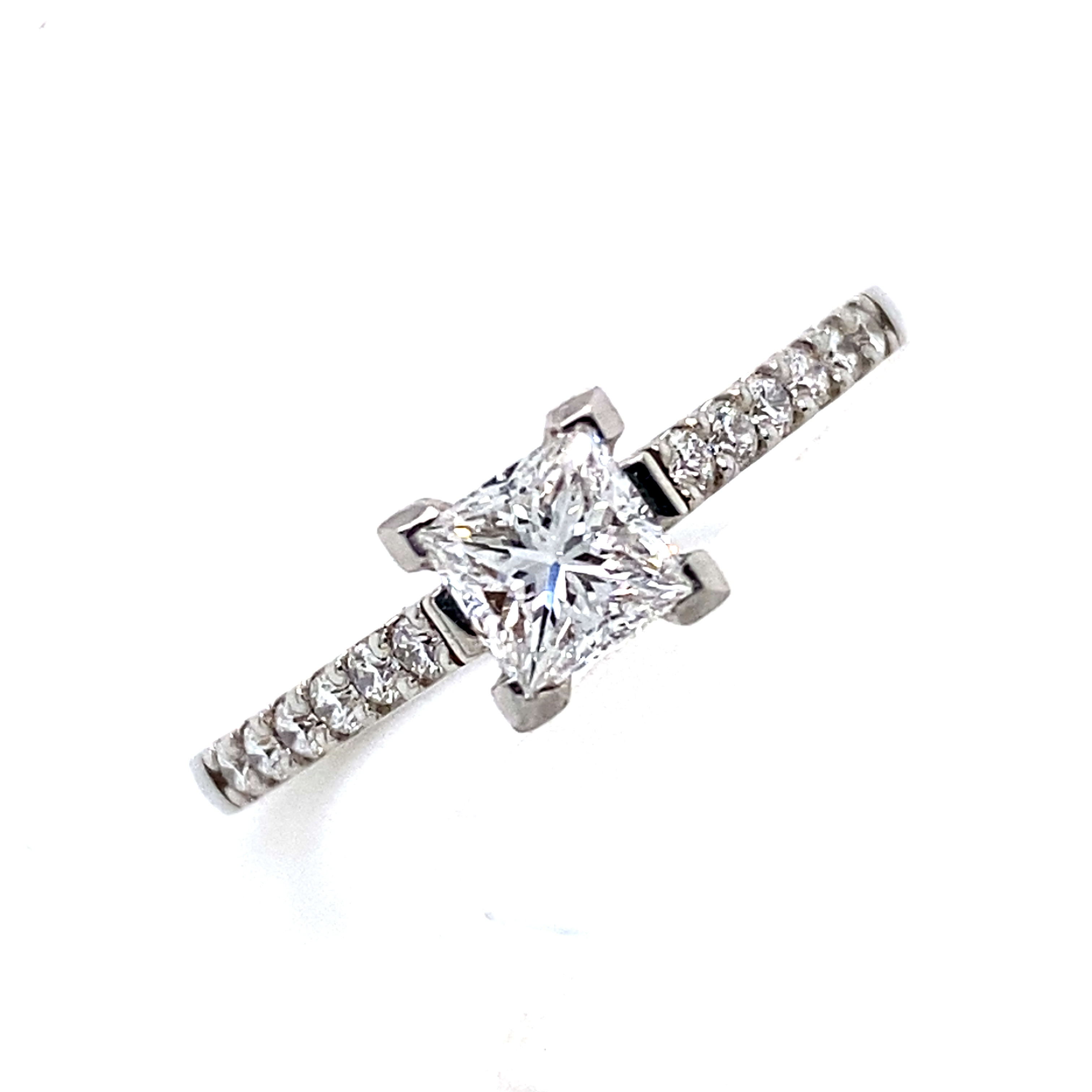 Betty- Platinum and Princess Cut Diamond Ring 0.74 tct DVS2