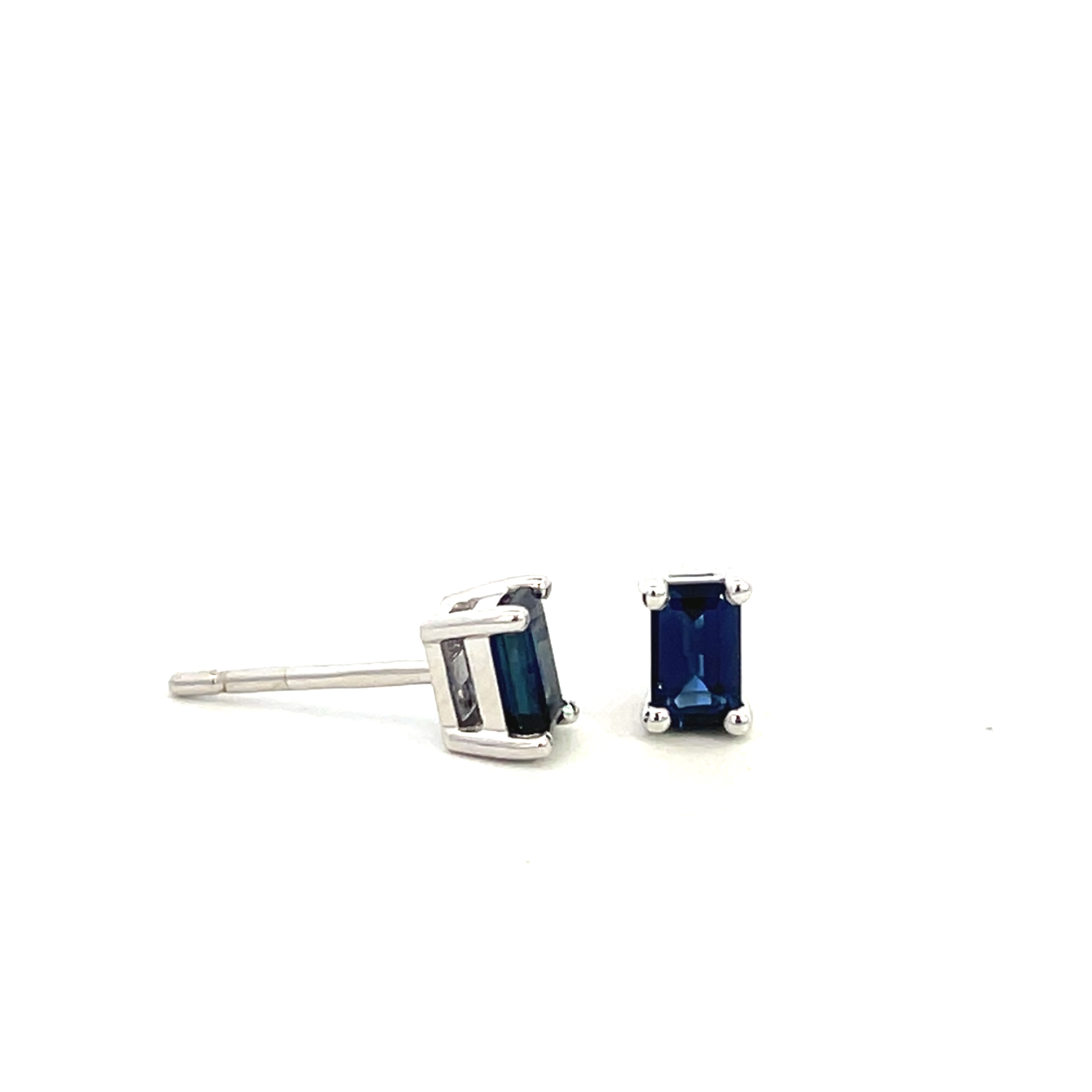 18 Carat White Gold and Sapphire Studs 0.73 Carats