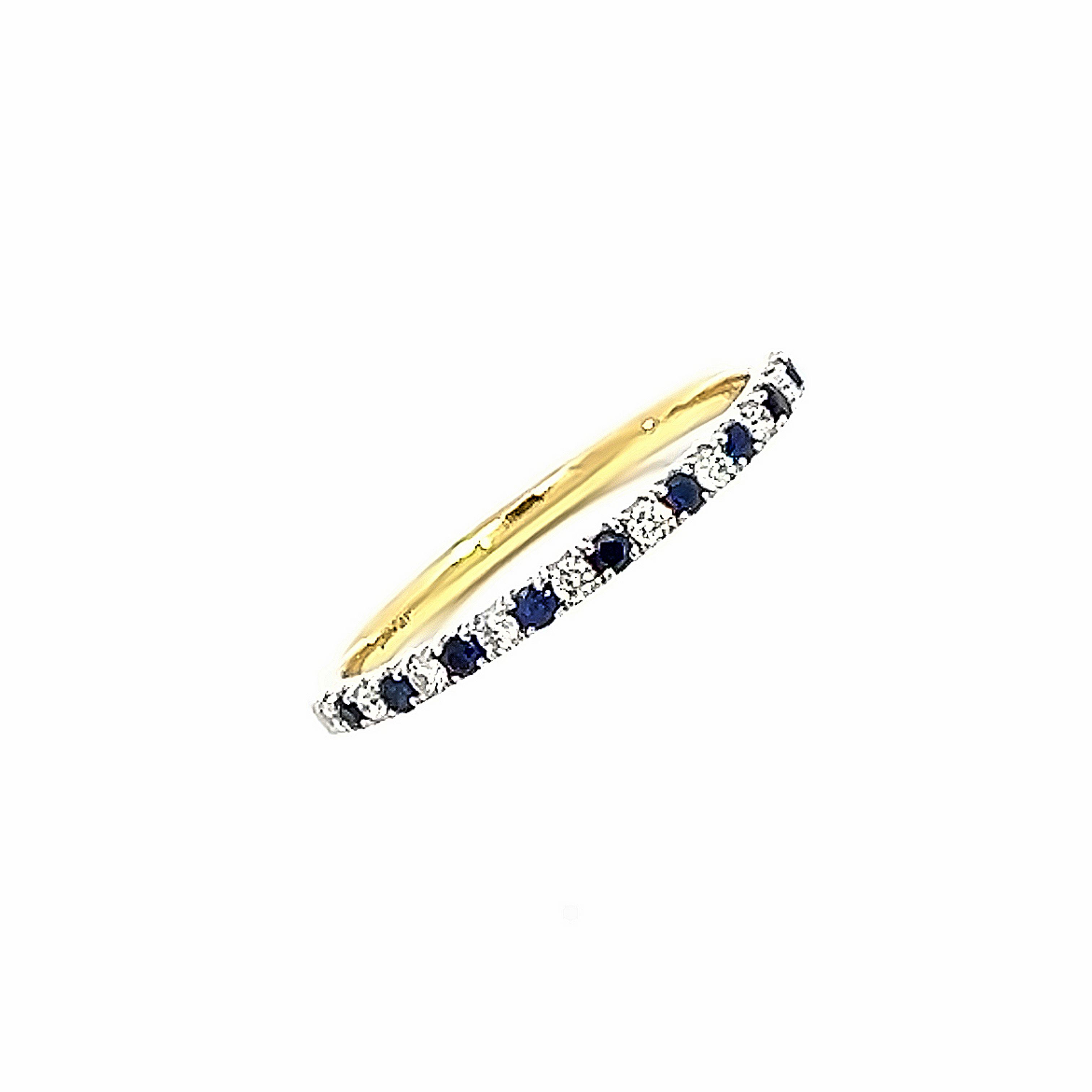 A Sapphire and Diamond Half Eternity Style Ring