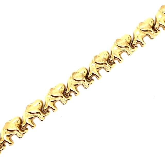 18ct yellow gold elephant design bracelet